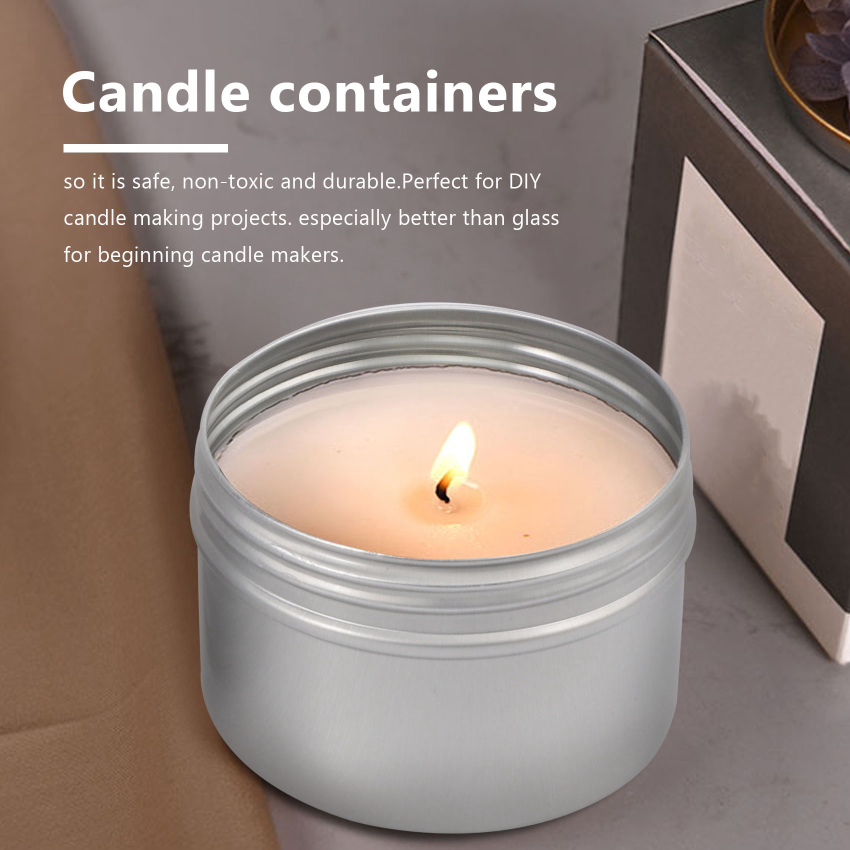 Metal Tin Lid 4Oz - WHOLESALE LOT 12Pcs 4Oz Metal Candle