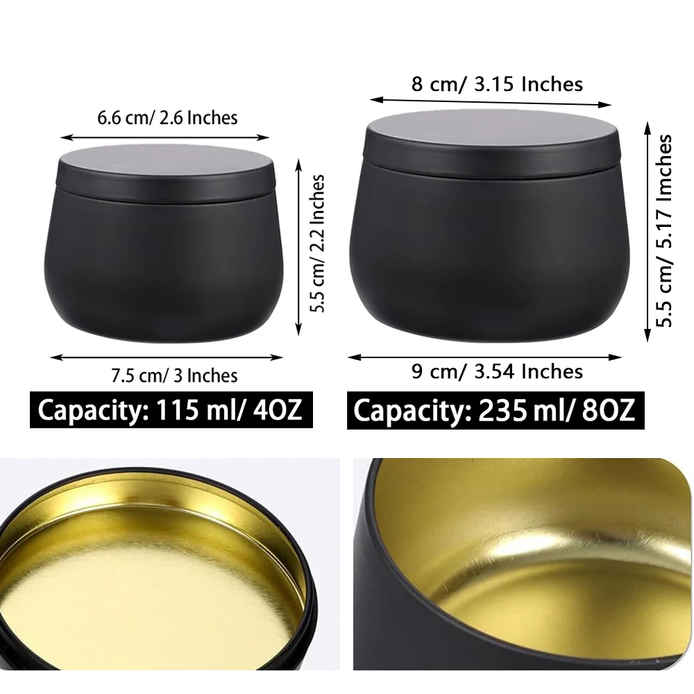 4oz/8oz Empty Metal Candle Tin - огляд і ціна Metal Tin Lid 4Oz