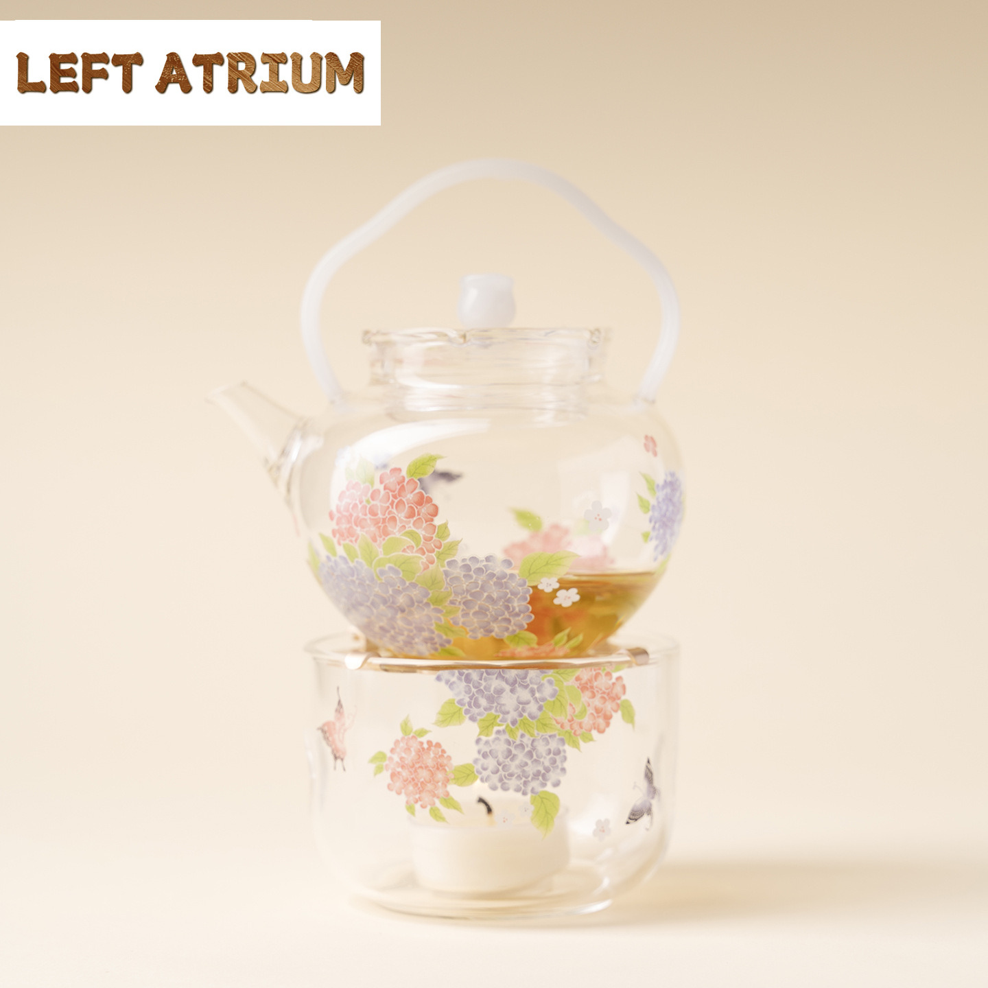 Hydrangea Butterfly Glass Tea  - огляд і ціна Candle Glass Supplies