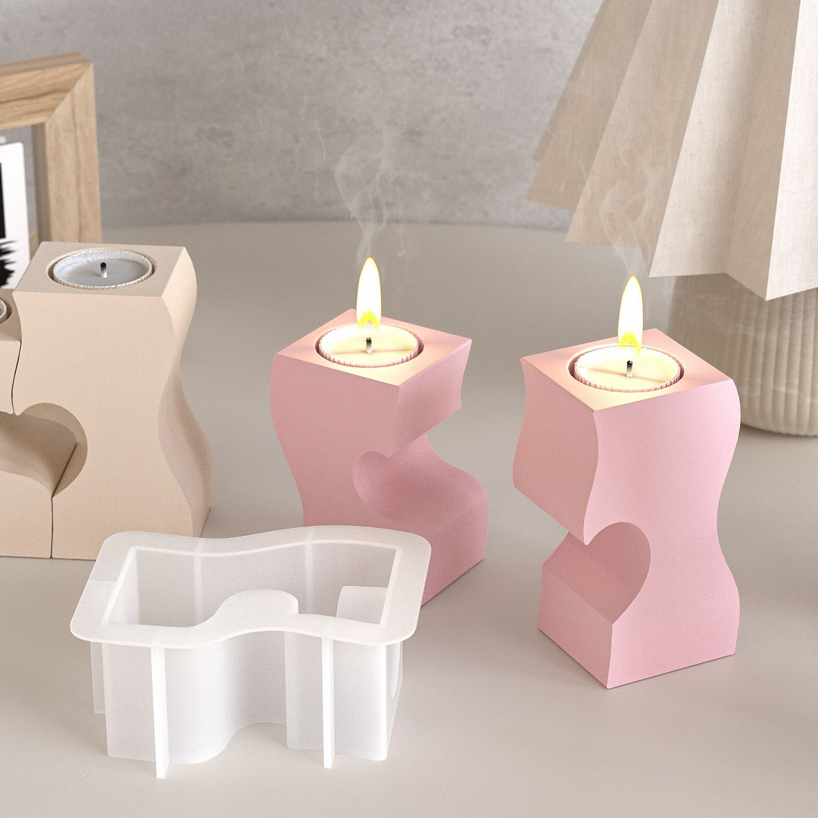 S Heart Candlestick Silicone M - огляд і ціна Candle Making Supplies Online