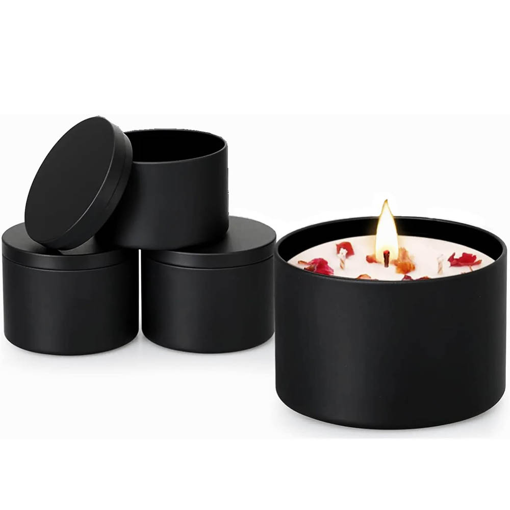 4Oz Black Candle Tins,Candle J - огляд і ціна Metal Tin Lid 4Oz