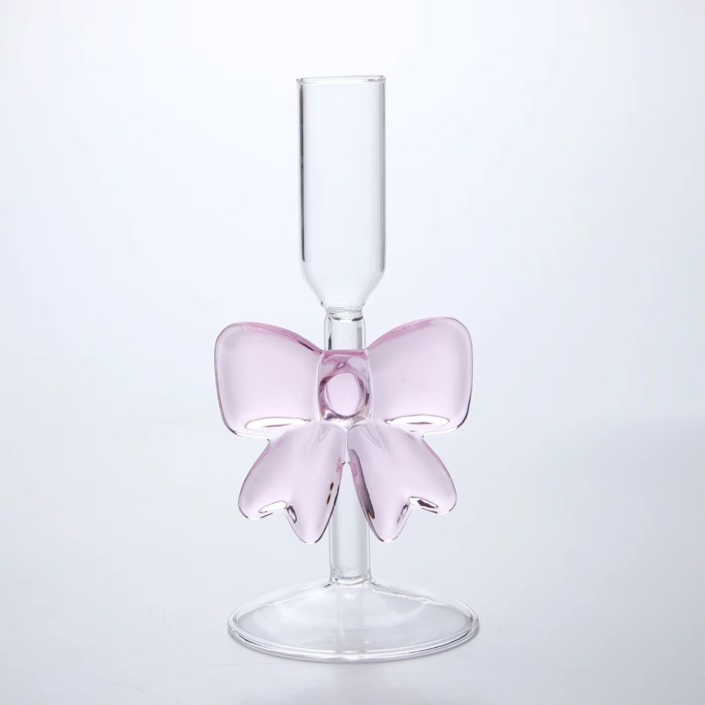 Clear Bow Candle Holder Tall G - огляд і ціна Candle Glass Supplies