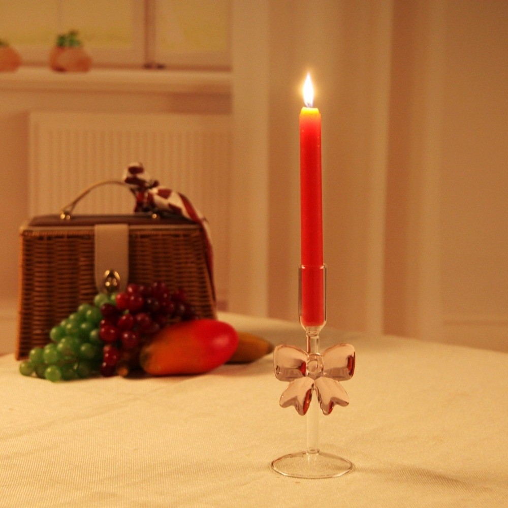 Clear Bow Candle Holder Tall G - огляд і ціна Candle Glass Supplies