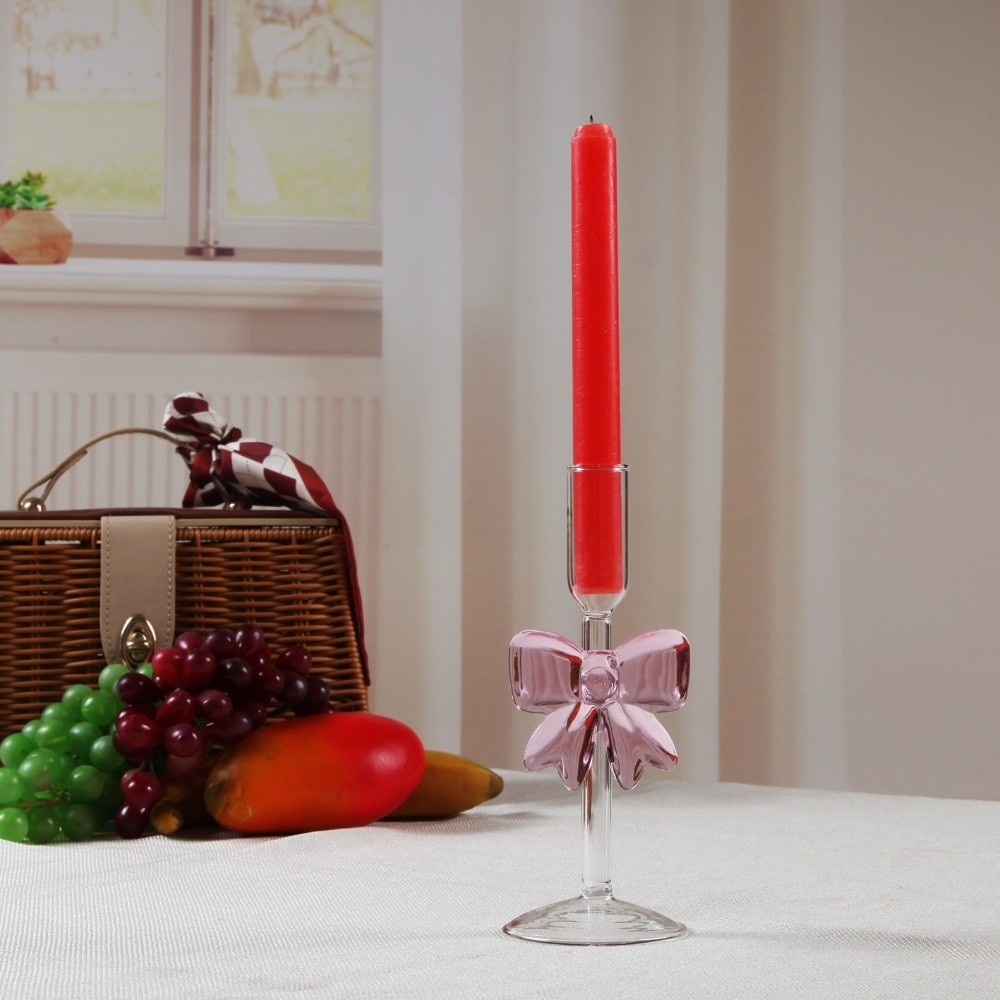 Clear Bow Candle Holder Tall G - огляд і ціна Candle Glass Supplies