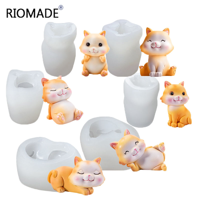 Cat Silicone Molds 6 Styles 3D - огляд і ціна Candle Making Supplies Online