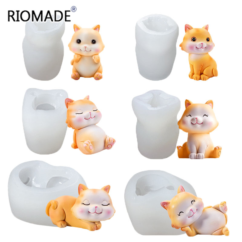 Cat Silicone Molds 6 Styles 3D - огляд і ціна Candle Making Supplies Online