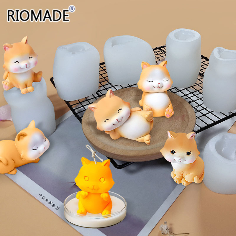 Cat Silicone Molds 6 Styles 3D - огляд і ціна Candle Making Supplies Online